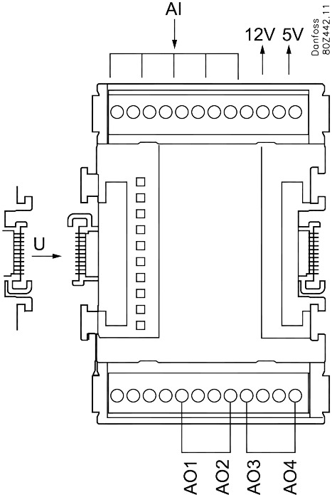 AK-XM 103A 4AI/4AO 080Z0032 laajennus