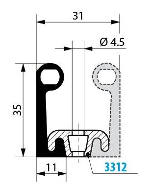 Tiiviste nro. 8511 EPDM (1kpl=24m rulla)