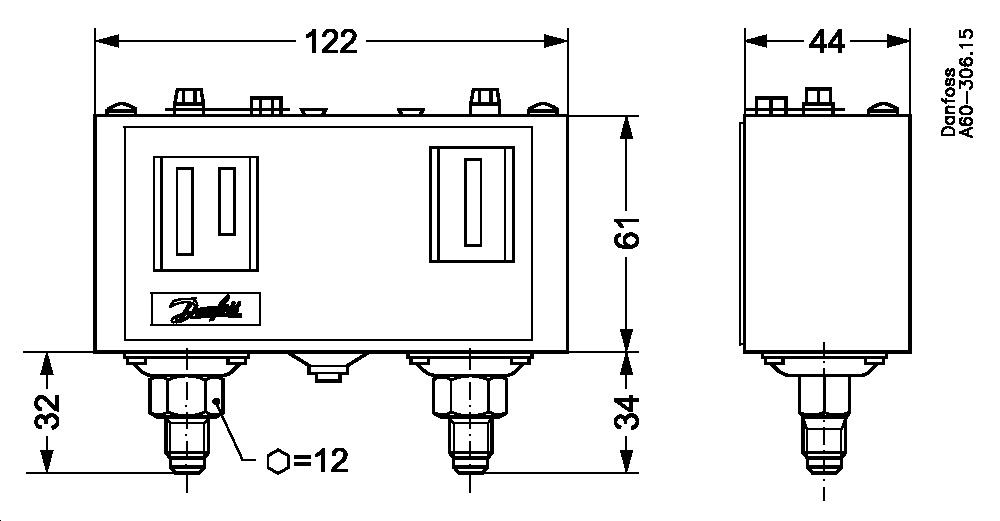 KP15 M. 060-124166 pressostaatti