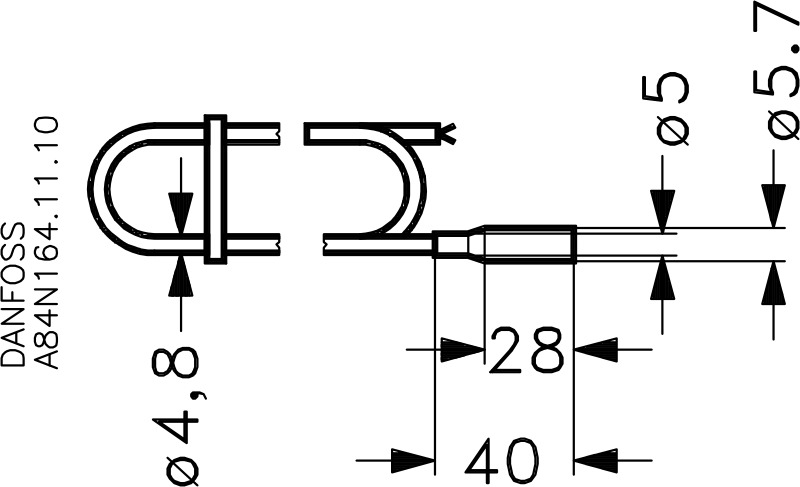 AKS21A PT1000 -70/+160C 084N2007 2,5m anturi AKC25HX säätim.